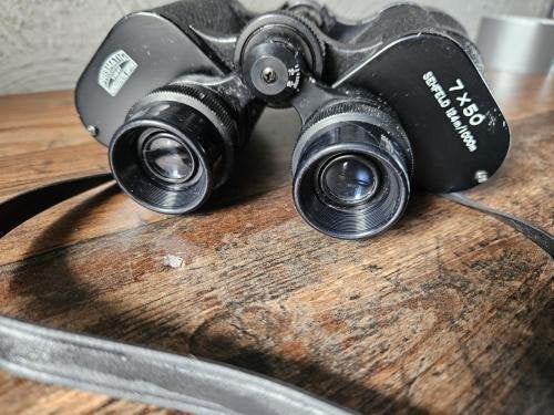 Vintage Verrekijker 7x50 Sehfled duitse Prismatic Binoculars, 8 tot 12x, Porro (met knik), Ophalen of Verzenden, Nachtkijker