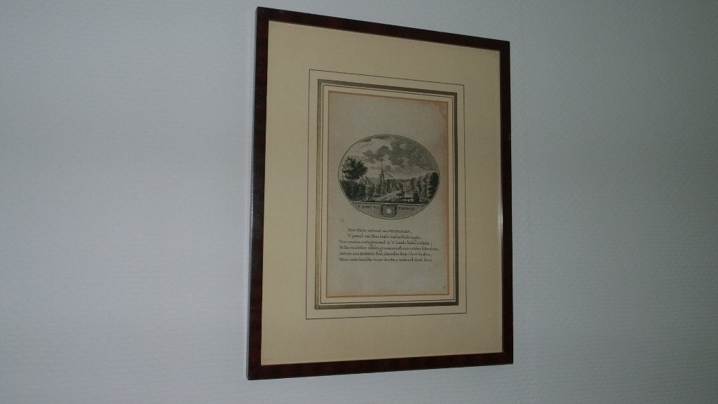 Kopergravures 1793 Wateringen Monster ’s Graavenhaage, Stadsgezicht, Ophalen of Verzenden, 1700 - 1799, 12 cm