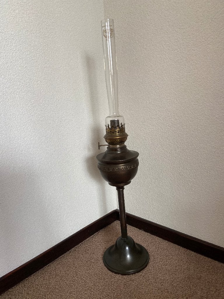Staande Olielamp Messing-Koper Daalderop, Antiek en Kunst, Antiek | Lampen, Ophalen of Verzenden