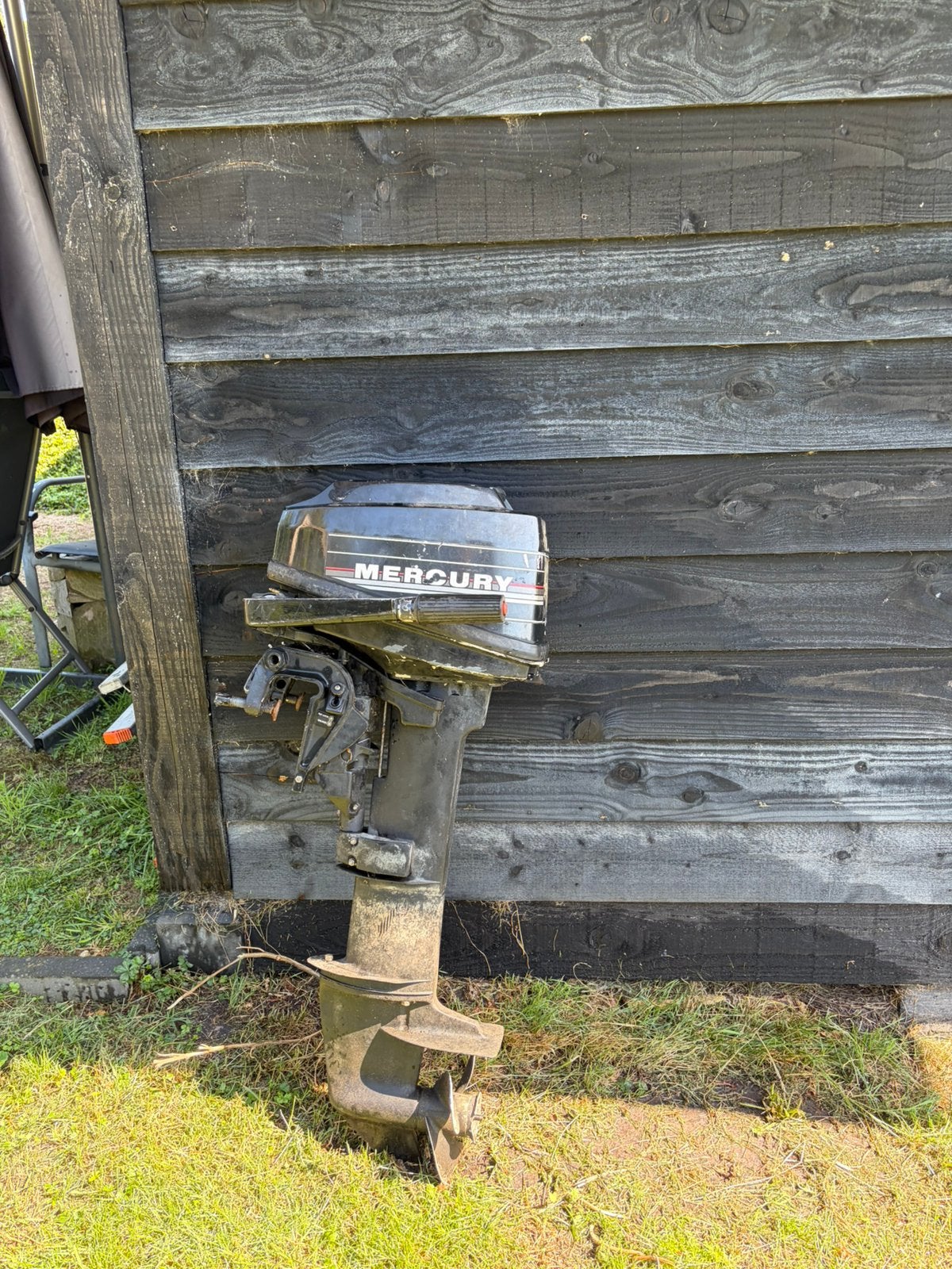 Mercury 9.9 pk 2 takt, Ophalen, Zo goed als nieuw, Motor en Techniek, Zeilboot of Motorboot