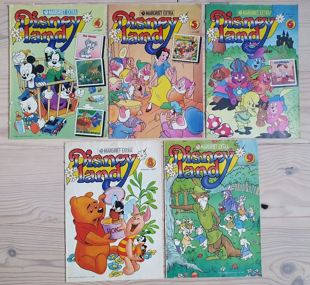 5x Disneyland, stripblad uit 1987 als bijlage bij Margriet, Boeken, Verzenden, Walt Disney, Zo goed als nieuw, Meerdere stripboeken