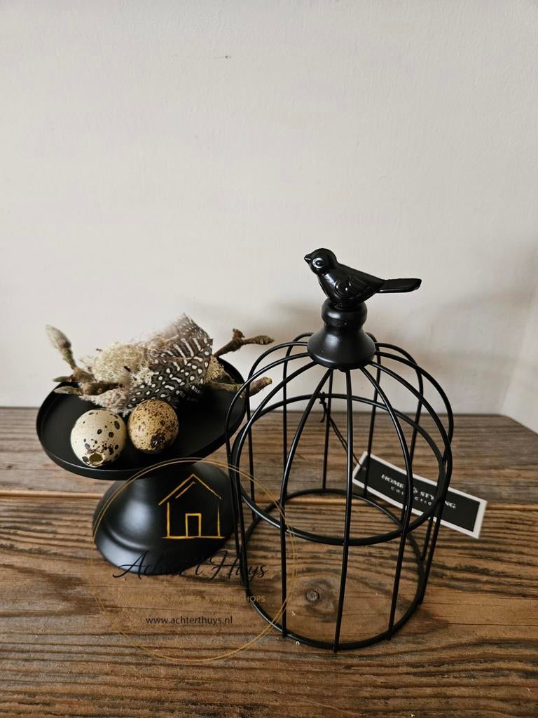 Vogelkooi op etagère  - stolp - etagère  - pasen - voorjaar, Huis en Inrichting, Woonaccessoires | Overige, Nieuw, Ophalen of Verzenden