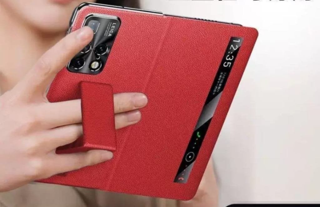 Elegant rood hoesje voor Huawei Mate X2 magnetische sluiting, Ophalen of Verzenden, Nieuw, Hoesje of Tasje