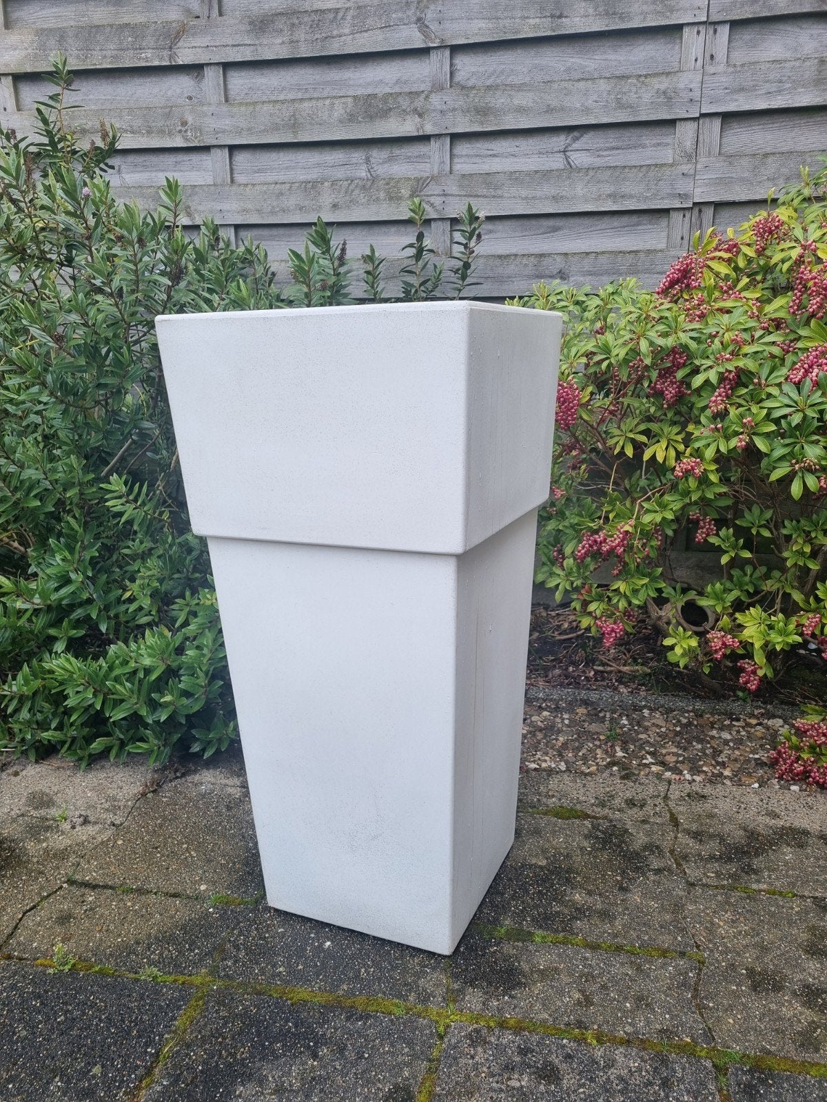 Luxe witte plantenbak / bloempot / bloembak Veca Gemini, Ophalen, Kunststof, Gebruikt, Minder dan 60 cm