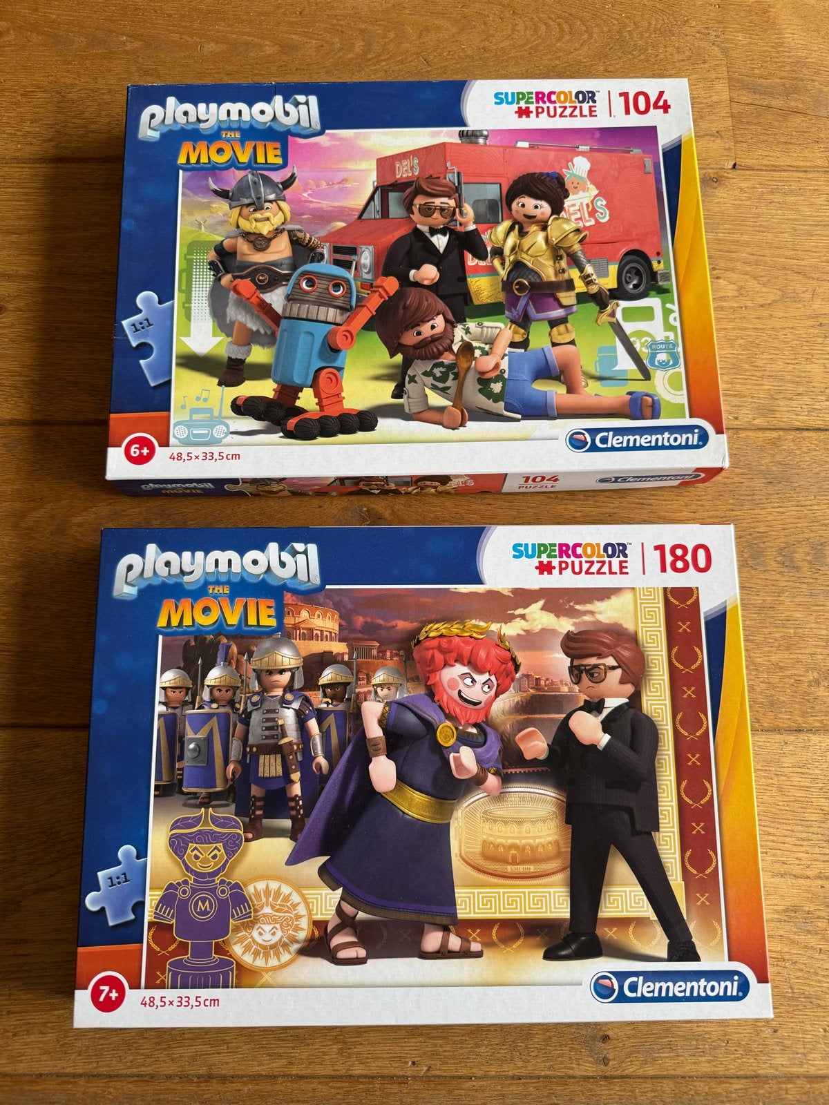 Playmobil The Movie Puzzels - Set van 2 (104 en 180 stukjes), Kinderen en Baby's, Ophalen of Verzenden, Meer dan 50 stukjes, Zo goed als nieuw