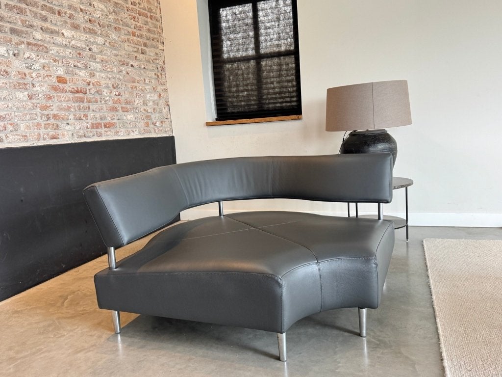 Leolux Vol de Rêve loveseat 2-persoons | Grijs leer, Leolux, Modern Nederlands design, Tweepersoons, Ophalen of Verzenden