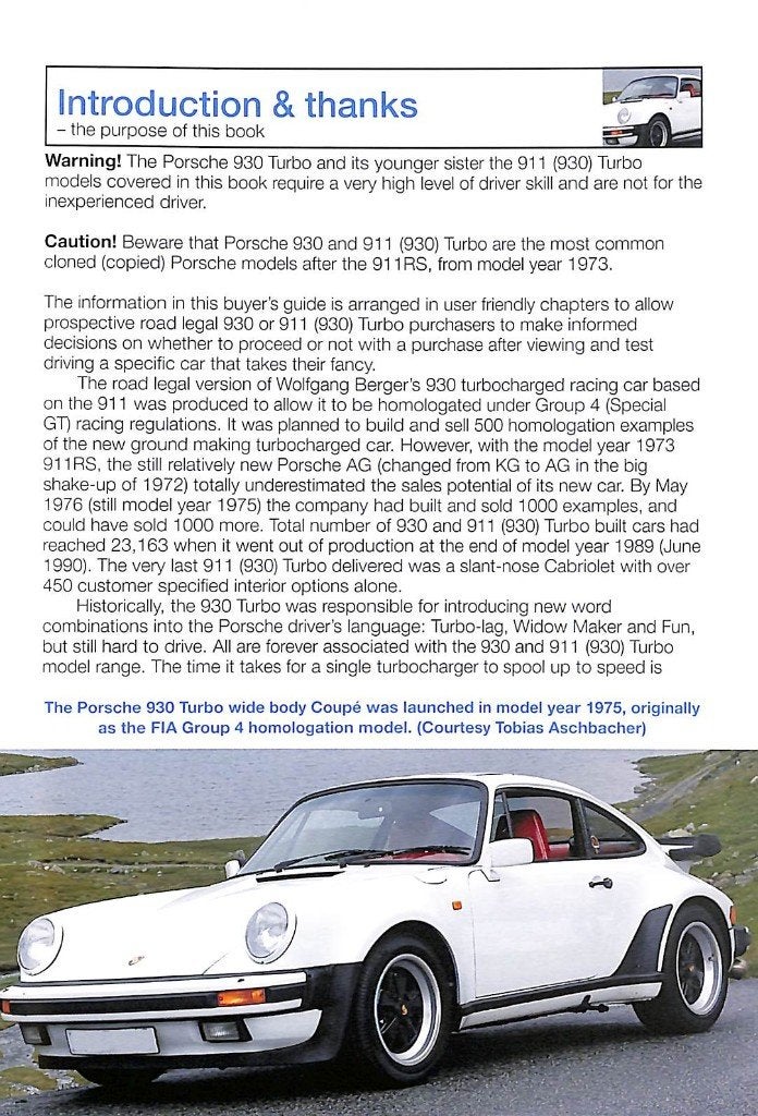 orsche 930 Turbo en 911 (930) Turbo 1975 to 1989, Verzenden