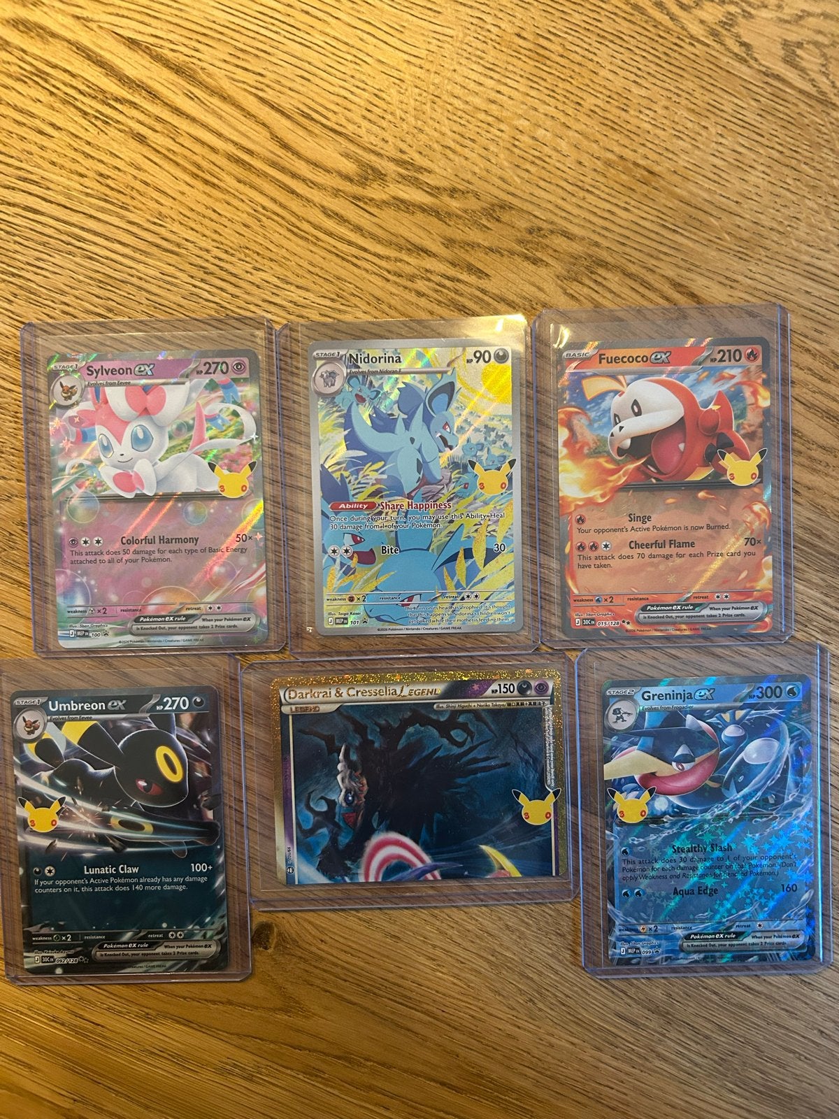 Pokémon Kaarten Collectie: Sylveon, Umbreon, Greninja, Nidor, Ophalen of Verzenden, Zo goed als nieuw, Meerdere kaarten