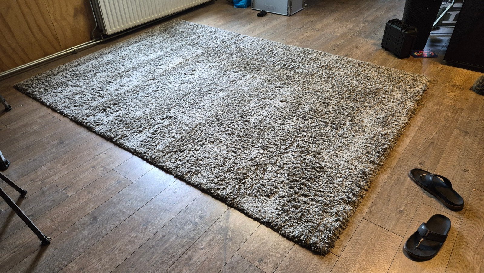 Hoogpolig grijs tapijt - circa 3x2m, Ophalen, Gebruikt, 200 cm of meer, 200 cm of meer