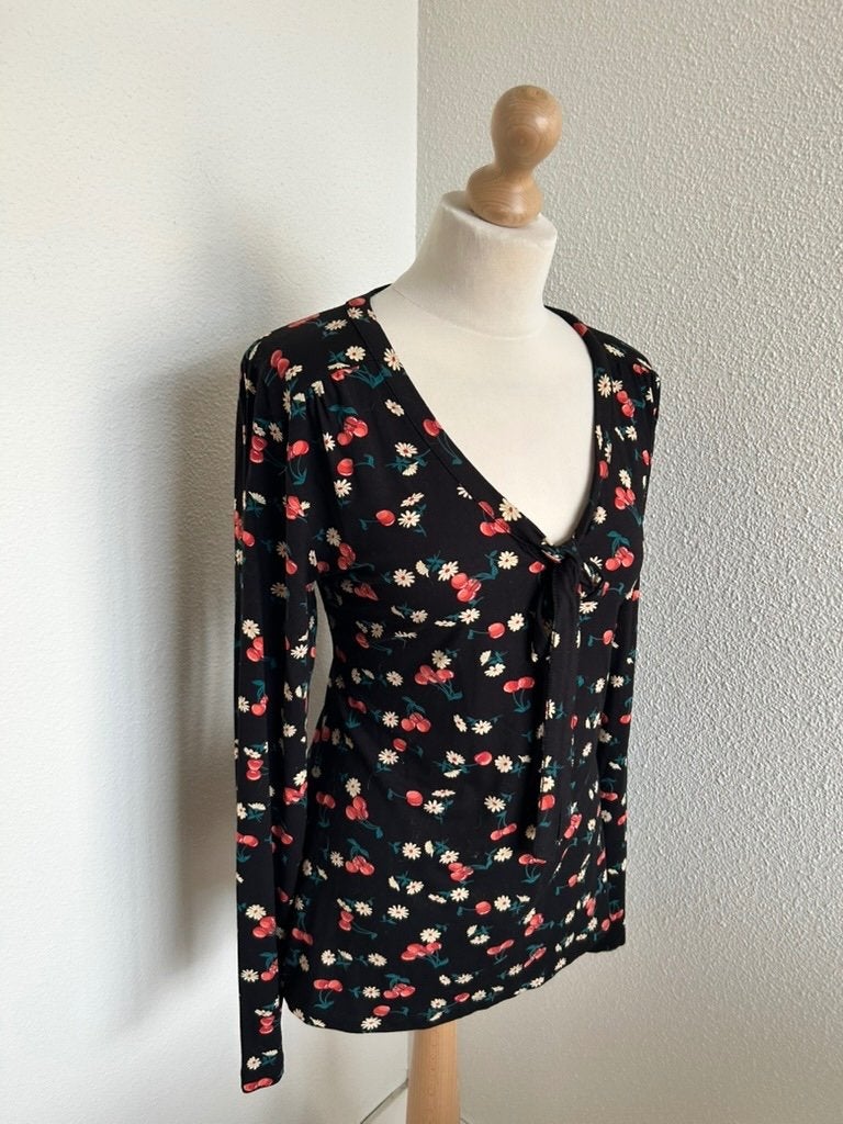 King Louie maat L prachtige kersen top blouse 2668, Kleding | Dames, Maat 42/44 (L), Ophalen of Verzenden, Zo goed als nieuw, King Louie