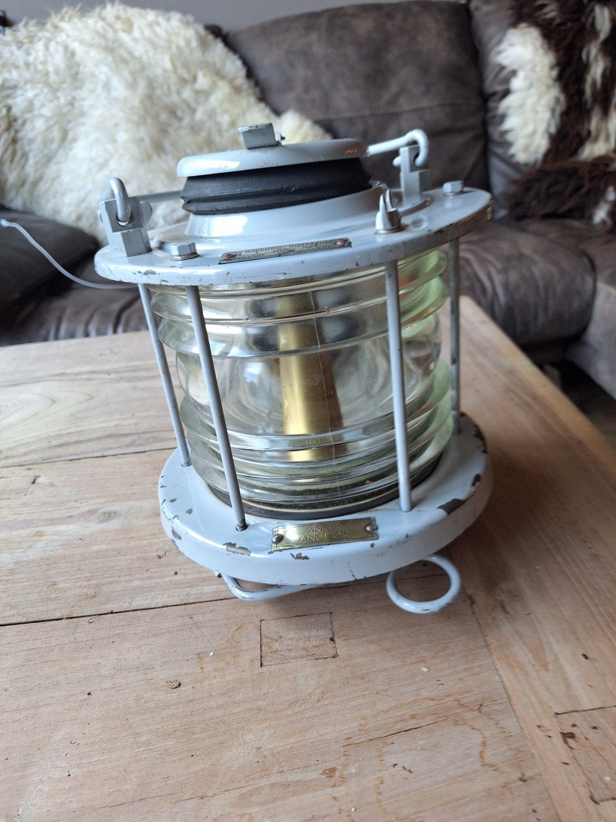Vintage Anker scheepslamp - N.V. Industria Rotte, Ophalen of Verzenden