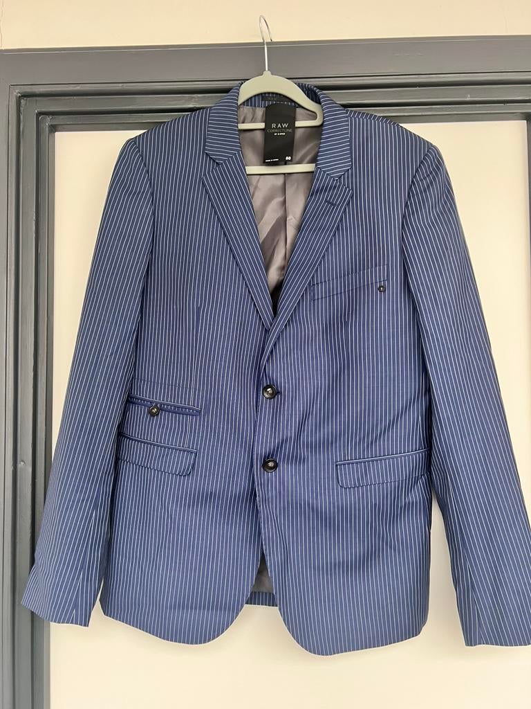 G-Star Blazer maat 50 blauw gestreept, Ophalen of Verzenden, Zo goed als nieuw, Maat 48/50 (M), Blauw