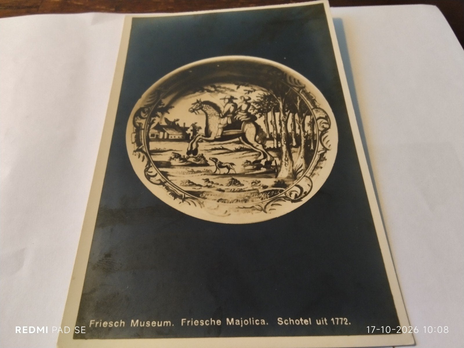 Ansichtkaart Friesch Museum Friese Majolica Schotel uit 1772, Ophalen of Verzenden, Voor 1920, Ongelopen
