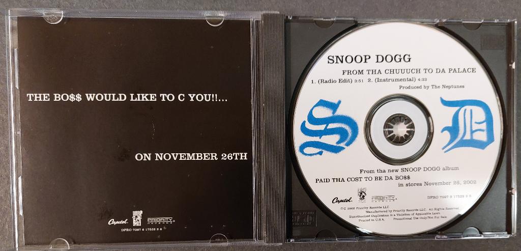 Snoop Dogg  PROMO 2 TRACK CD From Tha Chuuch ToDa Palace USA, Cd's en Dvd's, Verzenden, Gebruikt