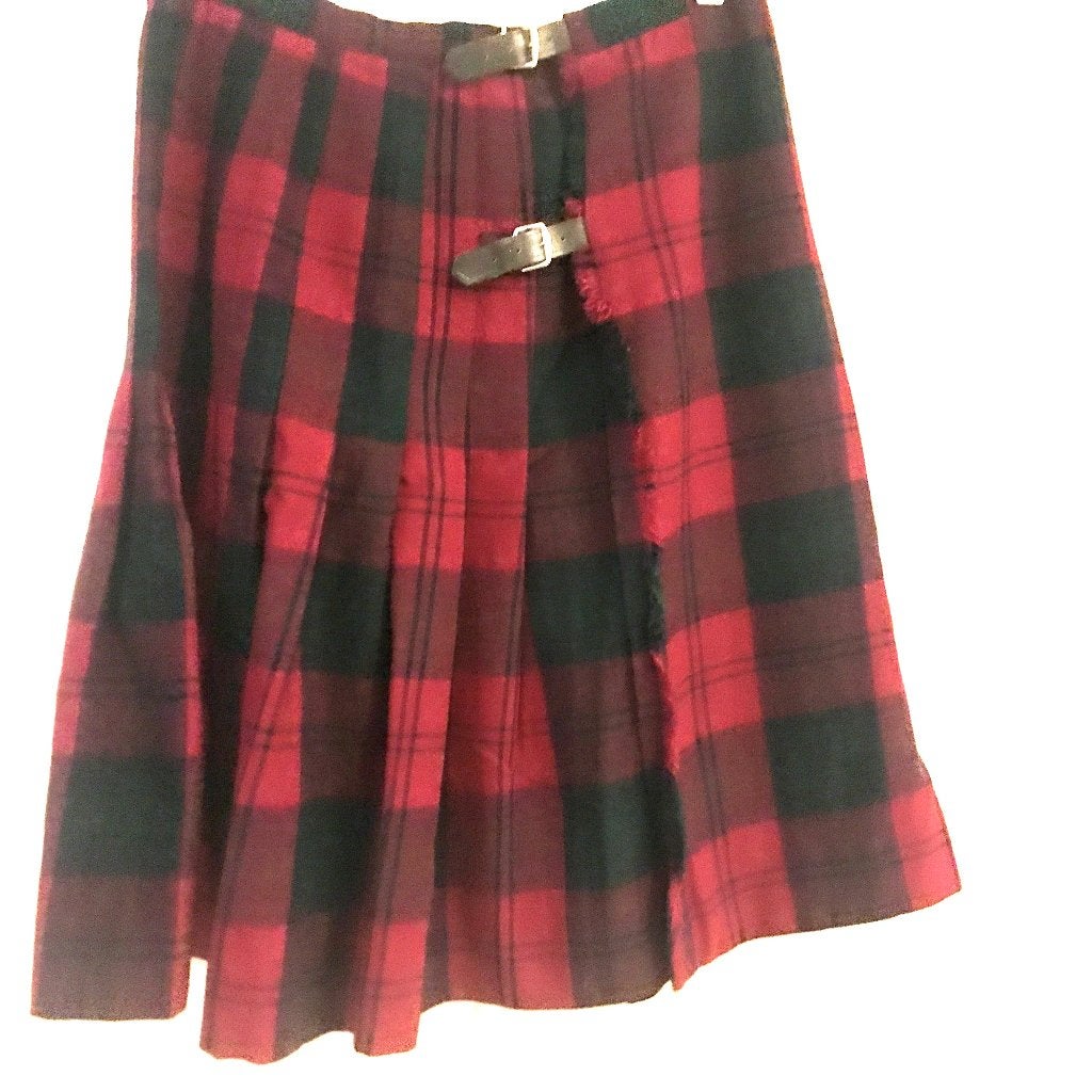 Schotse kilt wol rood geruit Kinloch Andersen s/m, Maat 38/40 (M), Zo goed als nieuw, Boven de knie, Meerkleurig