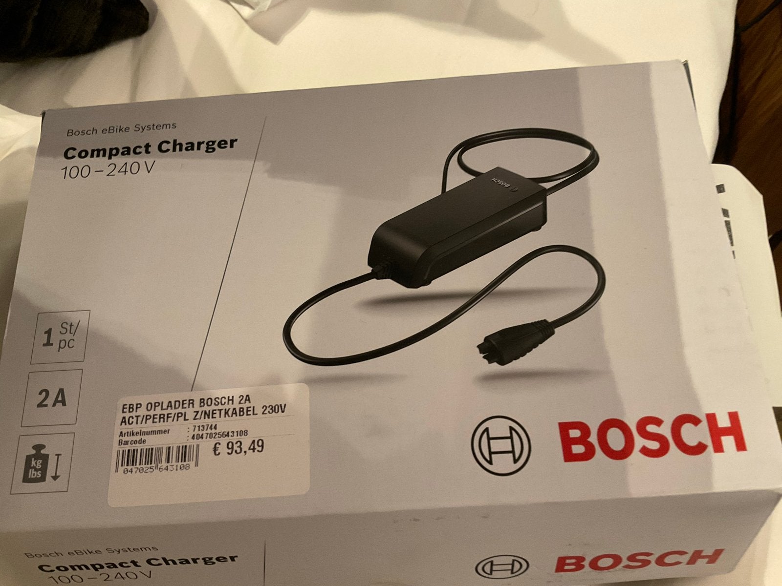 Nieuwe Bosch Compact Charger 2A E-bike acculader, Ophalen of Verzenden, Nieuw