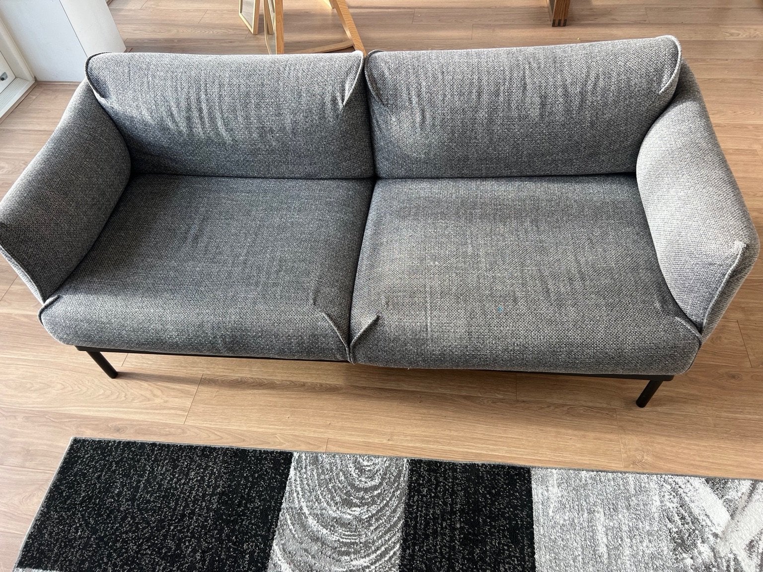 IKEA ÄPPLARYD 3-zitsbank – Lejde Grijs/Zwart, Ophalen, Driepersoons, 75 tot 100 cm, Zo goed als nieuw