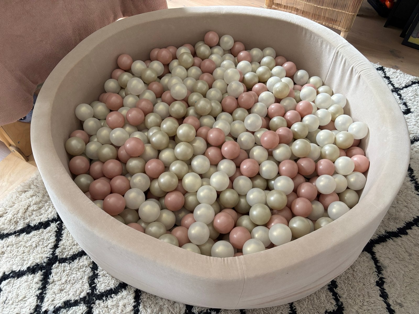 Moje Ballenbak XXXL 130x40cm Soft Velvet Beige 600 ballen, Ophalen, Gebruikt, Overige typen