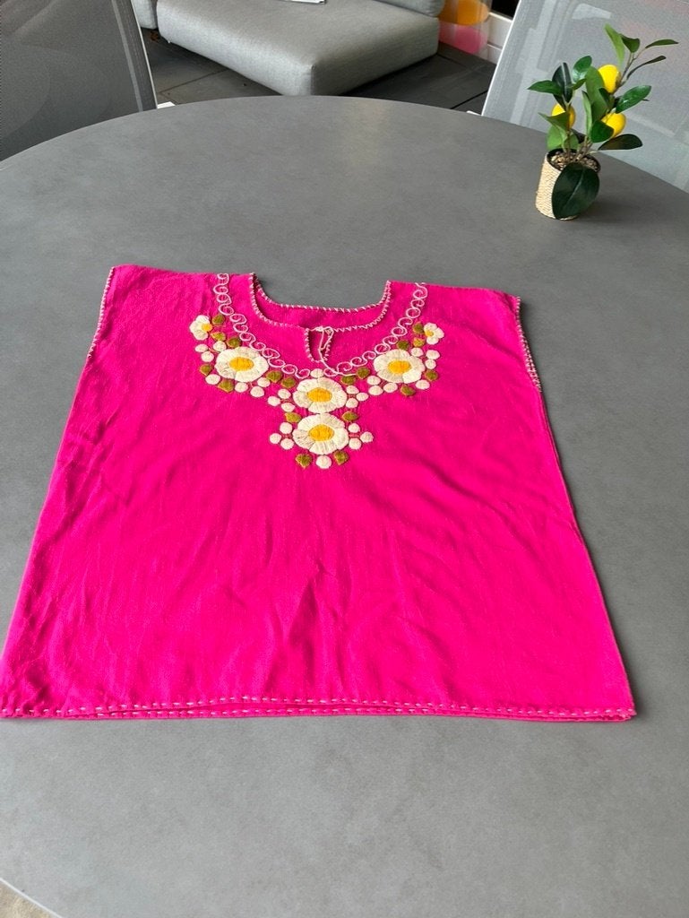Fuchsia gebloemde top, maat XL, Verzenden, Maat 46/48 (XL) of groter, Zo goed als nieuw, Roze