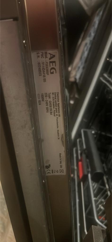 AEG FSE62800P vaatwasser DEFECT, Ophalen of Verzenden, Gebruikt, Inbouw, Minder dan 85 cm