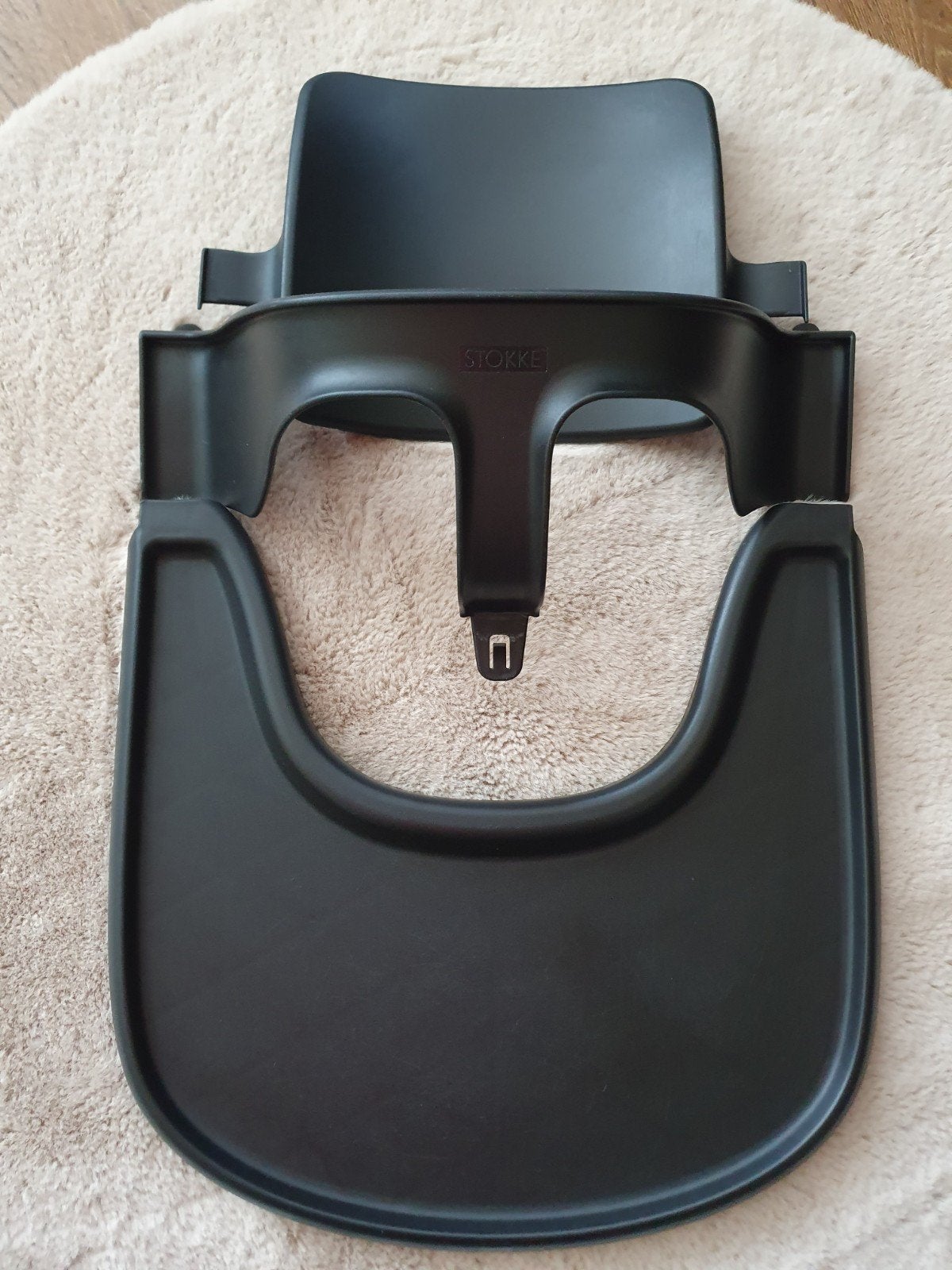 Stokke Tripp Trapp babyset V3 en tray zwart, Kinderen en Baby's, Kinderstoelen, Ophalen of Verzenden, Zo goed als nieuw, Meegroeistoel