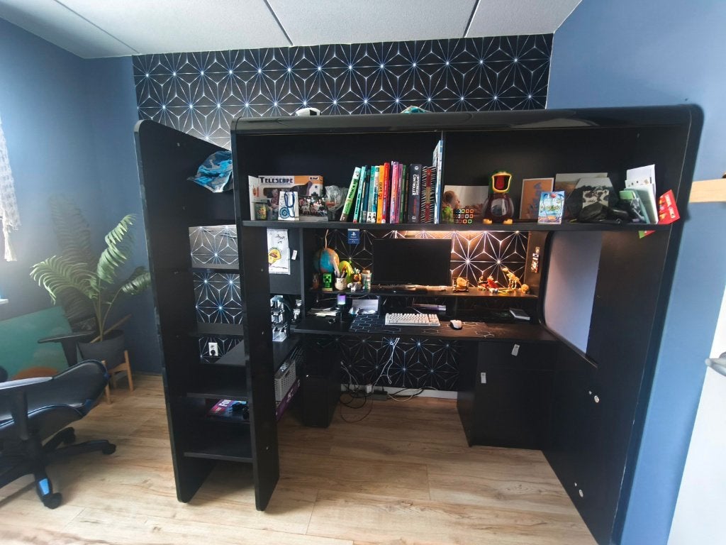 hoogslaper met bureau gaming, Ophalen, Gebruikt, Hoogslaper