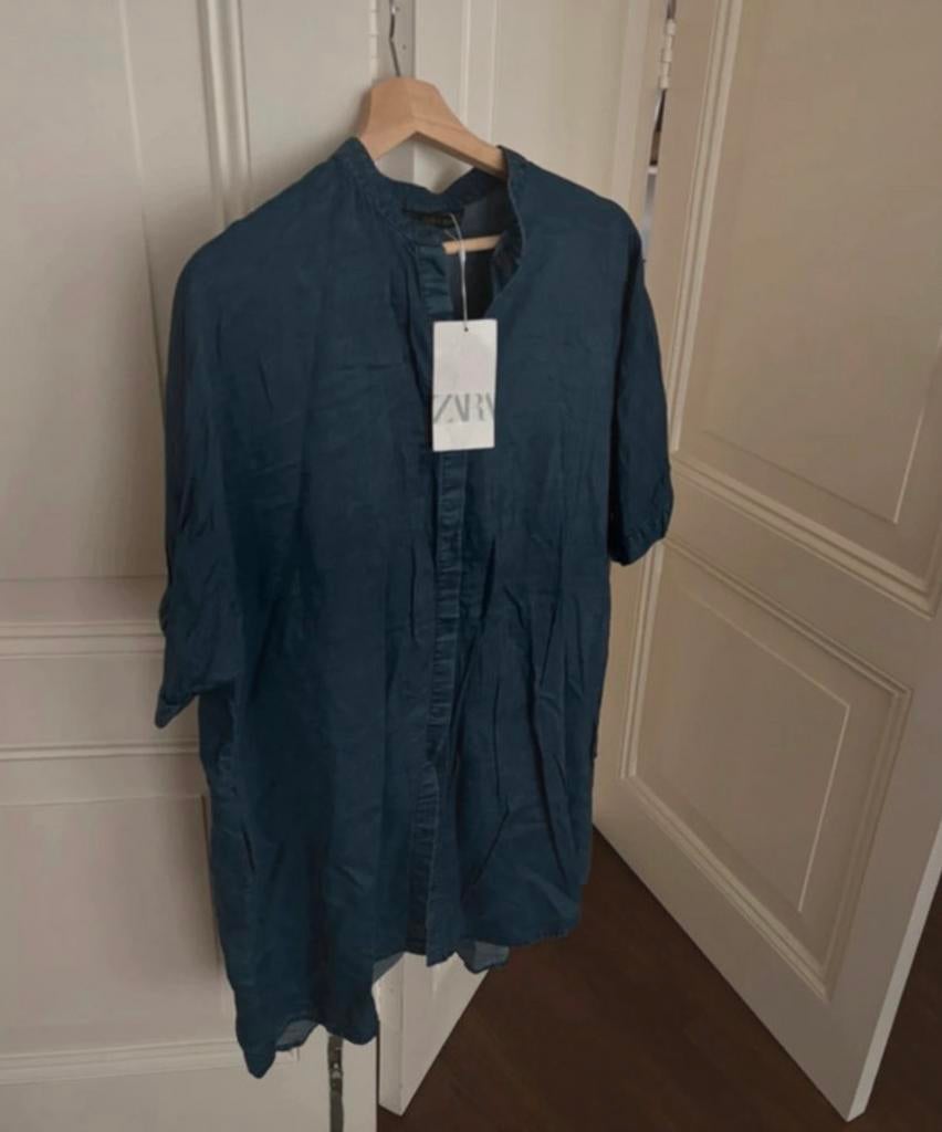 Zara donker blauwe navy blouse, jurk, overhemd, maat S/M, Kleding | Dames, Ophalen of Verzenden, Nieuw, Maat 36 (S), Blauw
