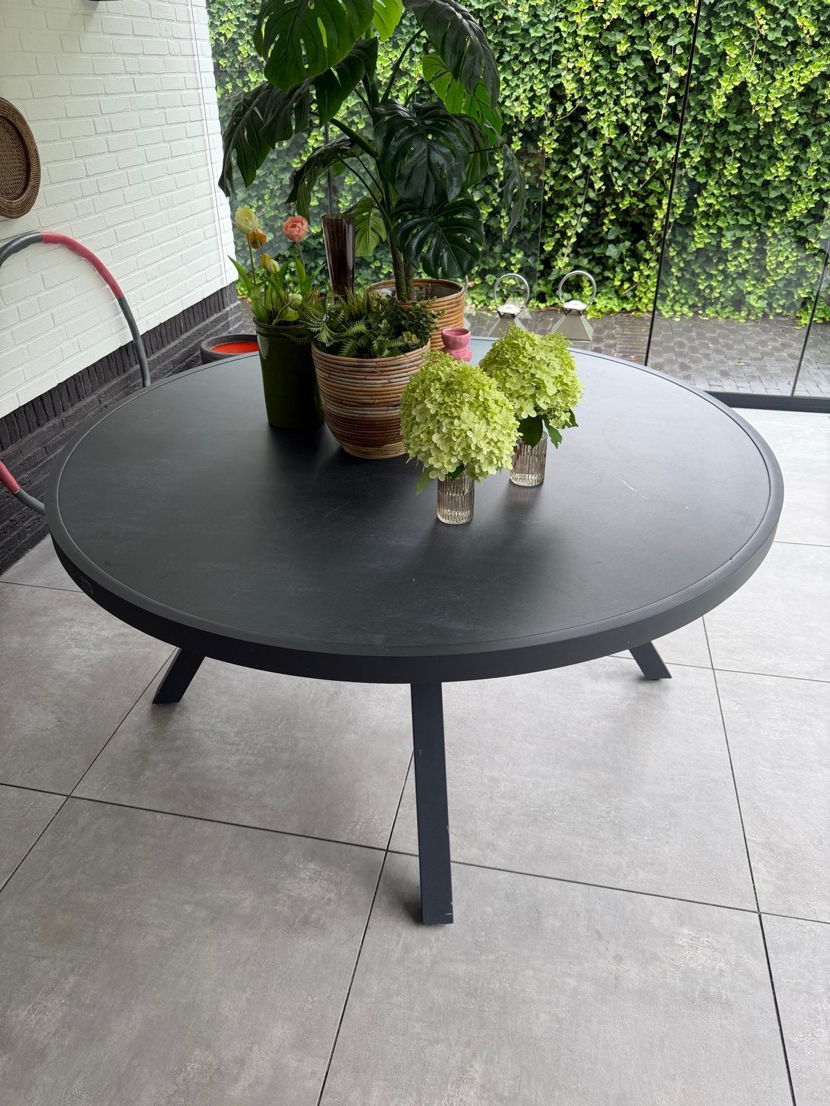 Bellagio ronde tuintafel diameter 150 cm - Gebruikt, Tuin en Terras, Ophalen, Gebruikt, Rond, Metaal