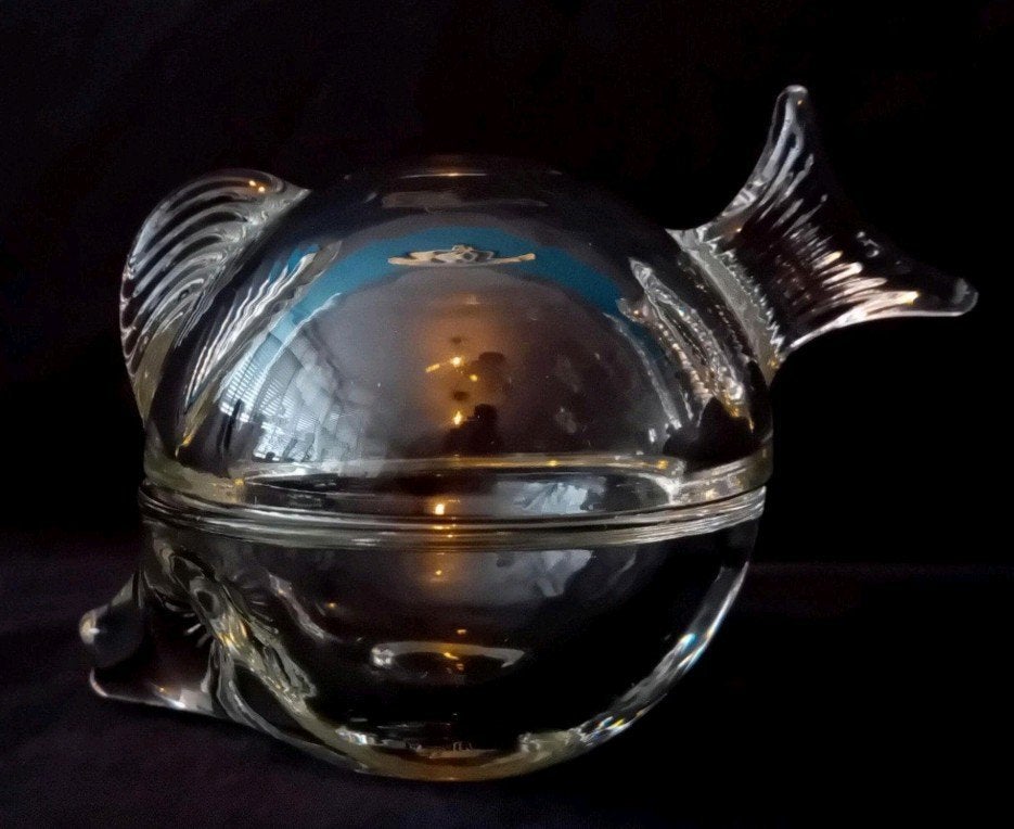 Vintage glazen doosje vis-doosje Anchor Hocking, Ophalen of Verzenden