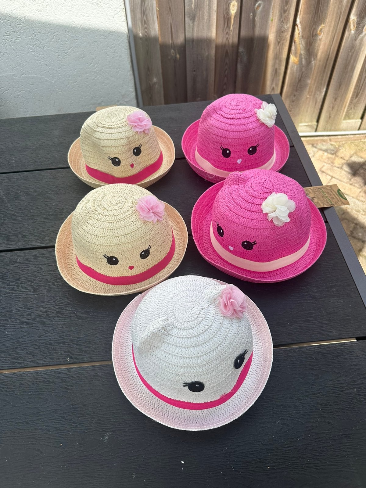 Kinderhoedjes van stro, 5 stuks. Nieuw., Ophalen of Verzenden, Nieuw, Meisje, Hoed