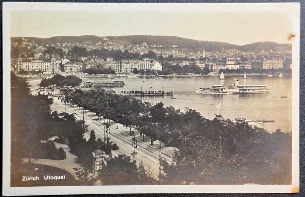 Zürich Utoquai Zwitserland 1927, Verzamelen, Ansichtkaarten | Buitenland, Ophalen of Verzenden, 1920 tot 1940, Gelopen, Overig Europa