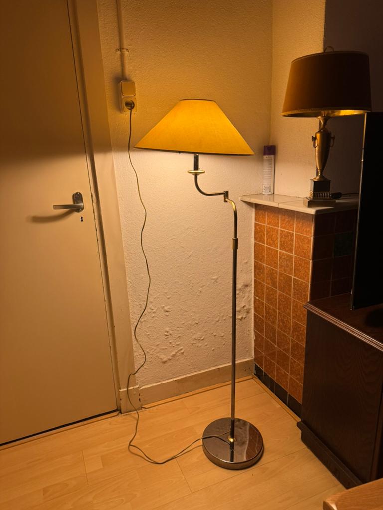 Vintage Herda Vloerlamp / Booglamp (Messing & Chroom), Ophalen