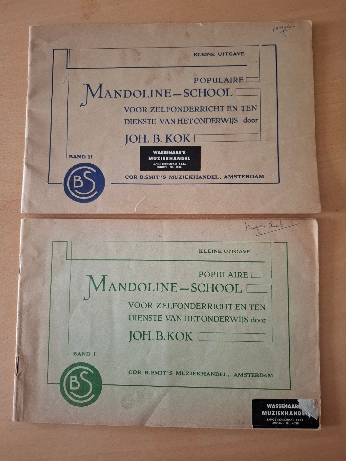 2 oude muziekboekjes deel 1 en 2 voor mandoline, Ophalen of Verzenden, Gebruikt, Banjo of Mandoline