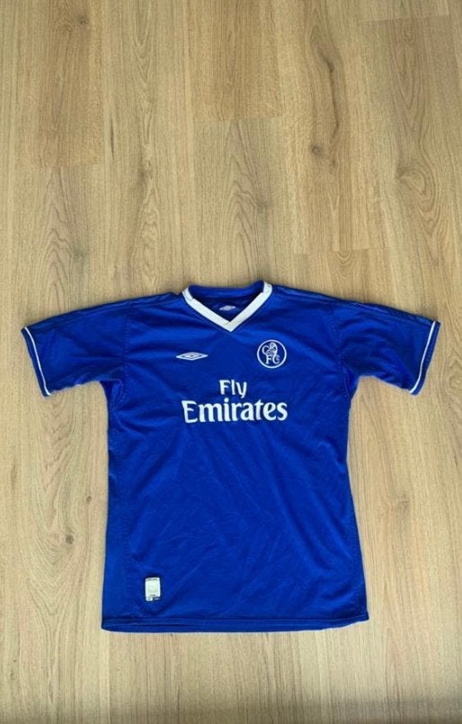 Umbro Chelsea shirt blauw Fly Emirates - maat 32/34 (junior), Maat XS of kleiner, Ophalen of Verzenden, Zo goed als nieuw, Shirt