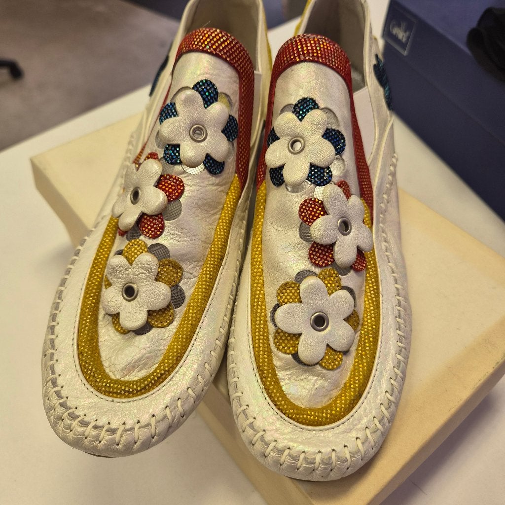 Bellissimo vintage leren loafers +bloemen mt 40 nieuw 51447, Bellissimo, ., Instappers, Nieuw