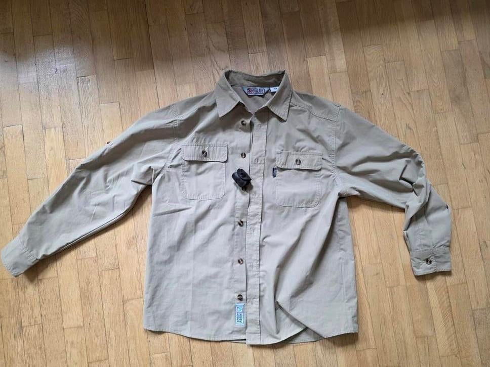 Scouting blouse maat 158 Verkenners - met dasdrager, Scoutfit, Beige, Ophalen of Verzenden, Zo goed als nieuw