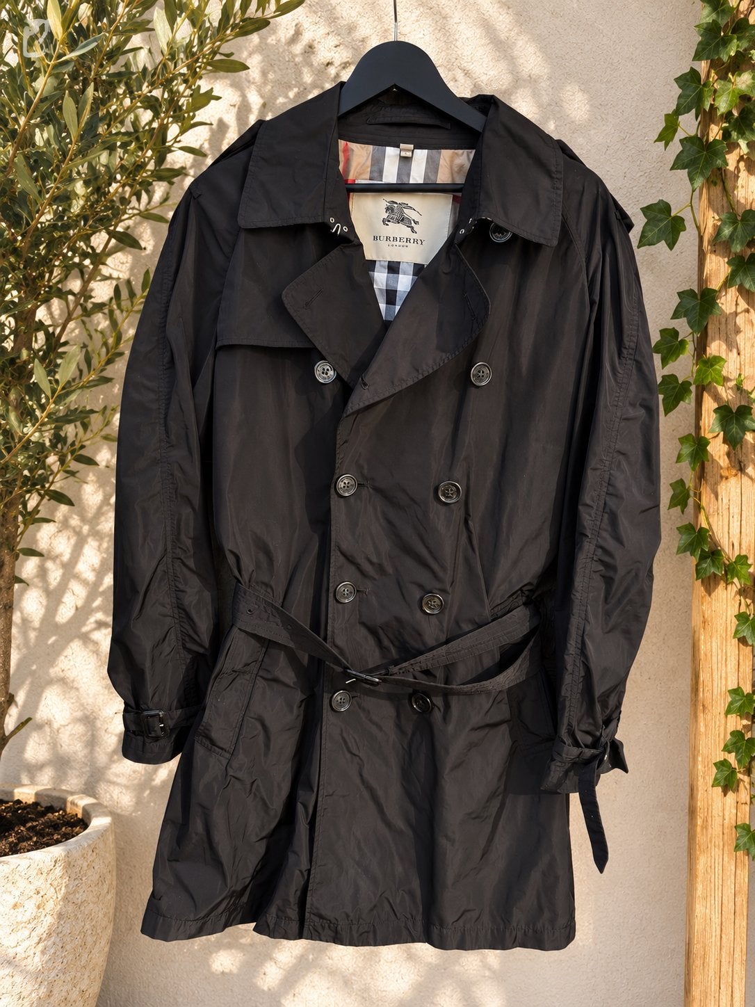 Burberry London Zwarte Trenchcoat - Zo goed als nieuw, Kleding | Heren, Ophalen of Verzenden, Zo goed als nieuw, Zwart