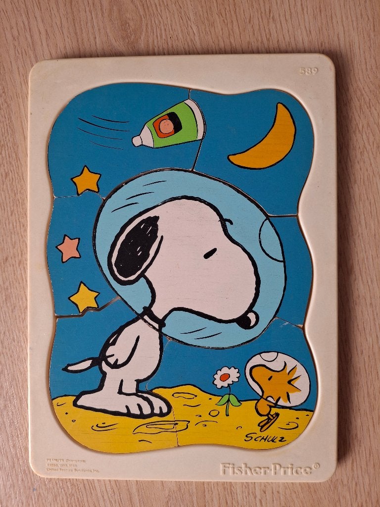 Vintage Snoopy puzzel, Ophalen of Verzenden, Minder dan 500 stukjes, Gebruikt
