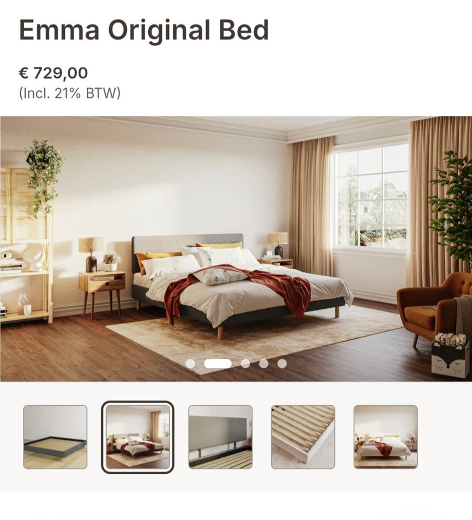 Emma Bed 160x200 cm, Tweepersoons, Ophalen of Verzenden, Zo goed als nieuw, 160 cm