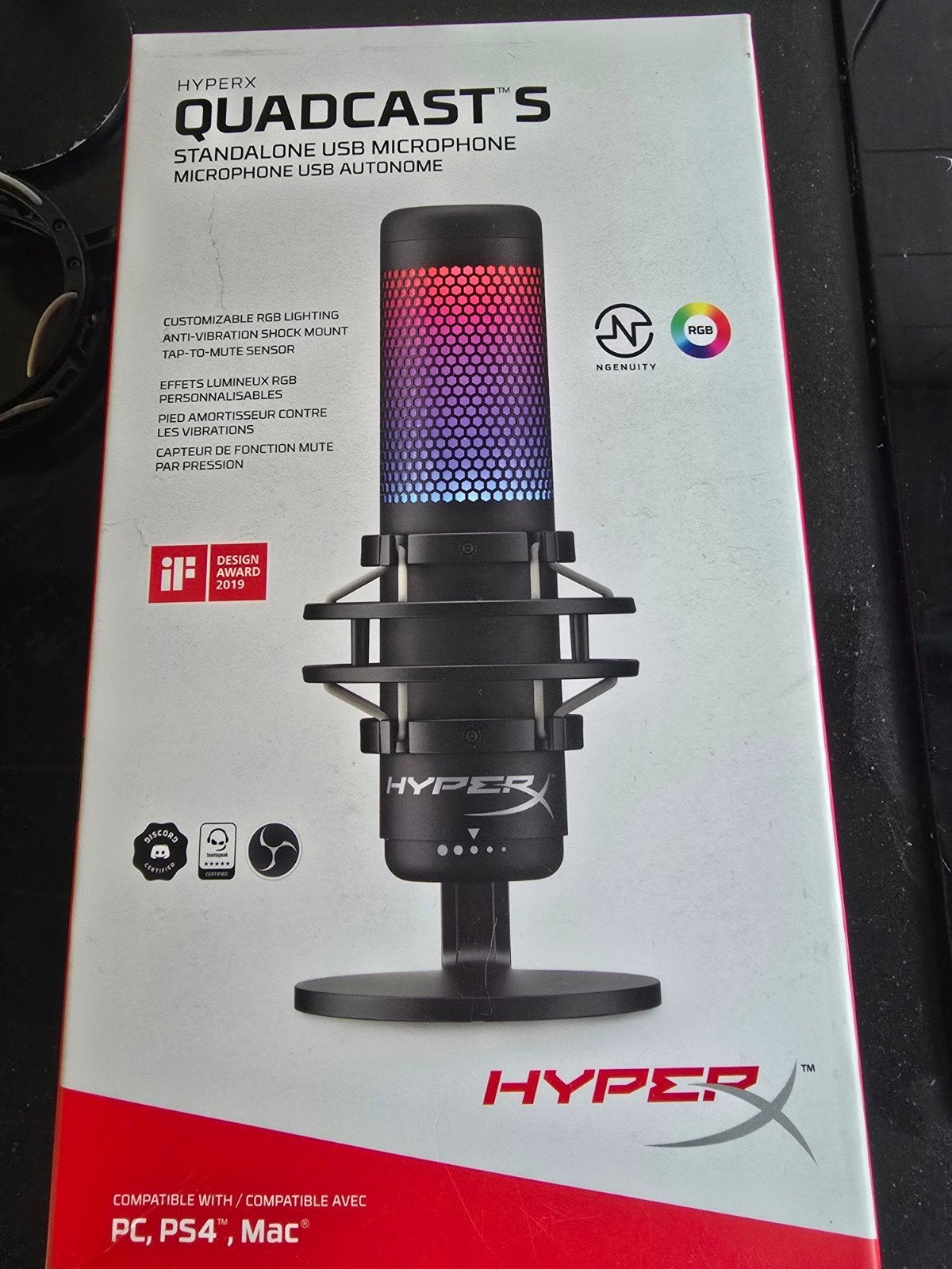 HyperX QuadCast S USB Microfoon - Zo goed als nieuw, Muziek en Instrumenten, Microfoons, Ophalen of Verzenden, Zo goed als nieuw