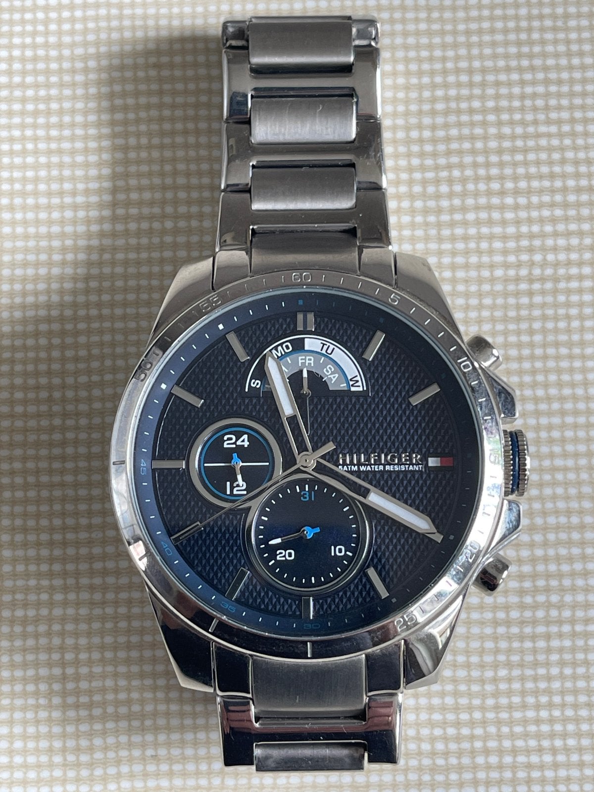 Tommy Hilfiger Herenhorloge - Zo goed als nieuw, Overige merken, Staal, Polshorloge, Ophalen of Verzenden