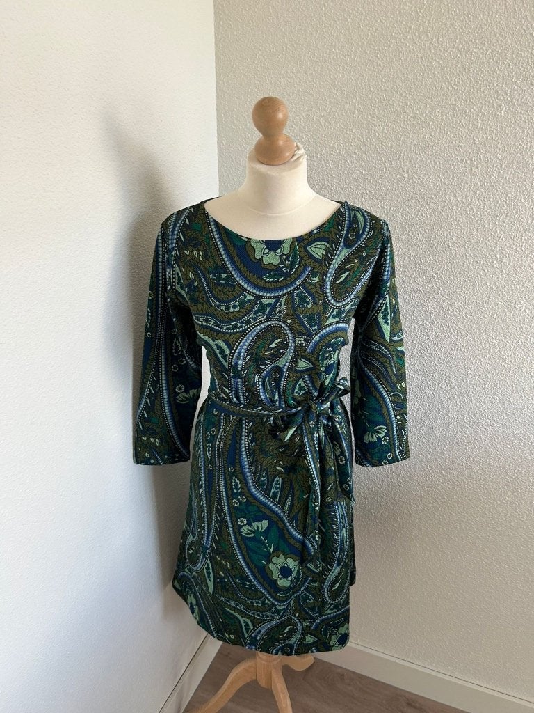 King Louie maat L groene Zoe dress 466, Maat 42/44 (L), Ophalen of Verzenden, Zo goed als nieuw, Knielengte