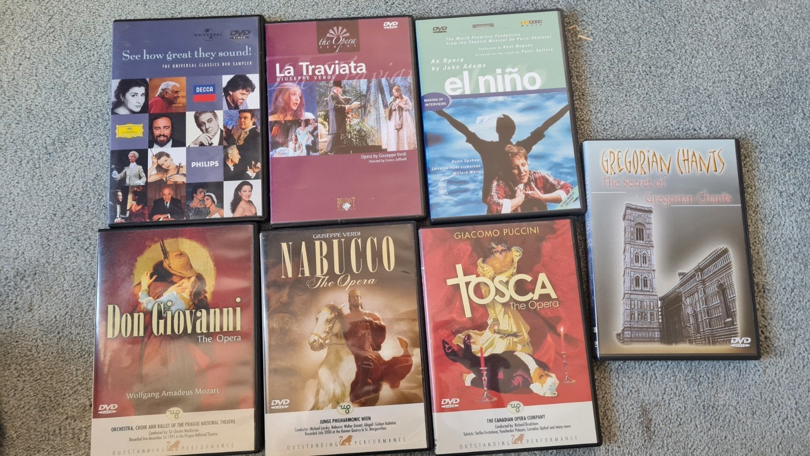 7 Opera DVD's: Tosca, Nabucco, Don Giovanni, La Traviata, Cd's en Dvd's, Mozart, Opera of Operette, Ophalen of Verzenden, Zo goed als nieuw