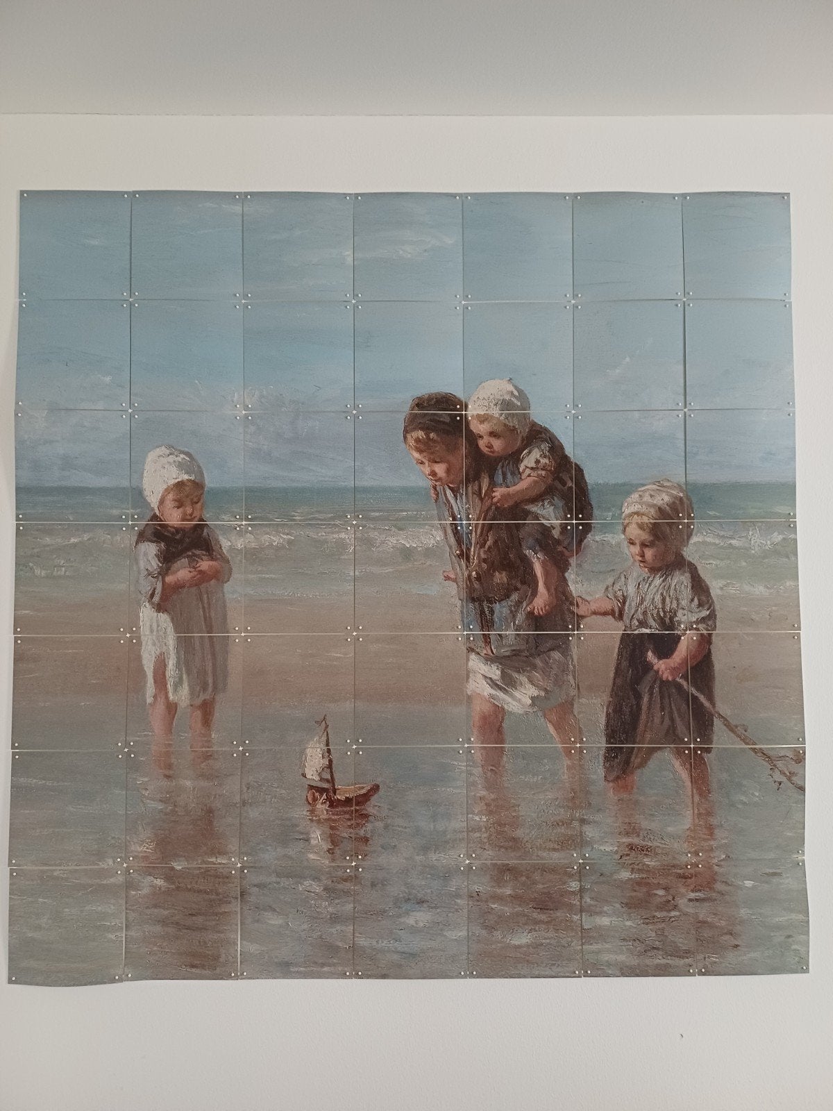 IXXI 'Kinderen der zee' - Jozef Israëls  140 cm x 140 cm, Ophalen, Gebruikt, 125 cm of meer, Print