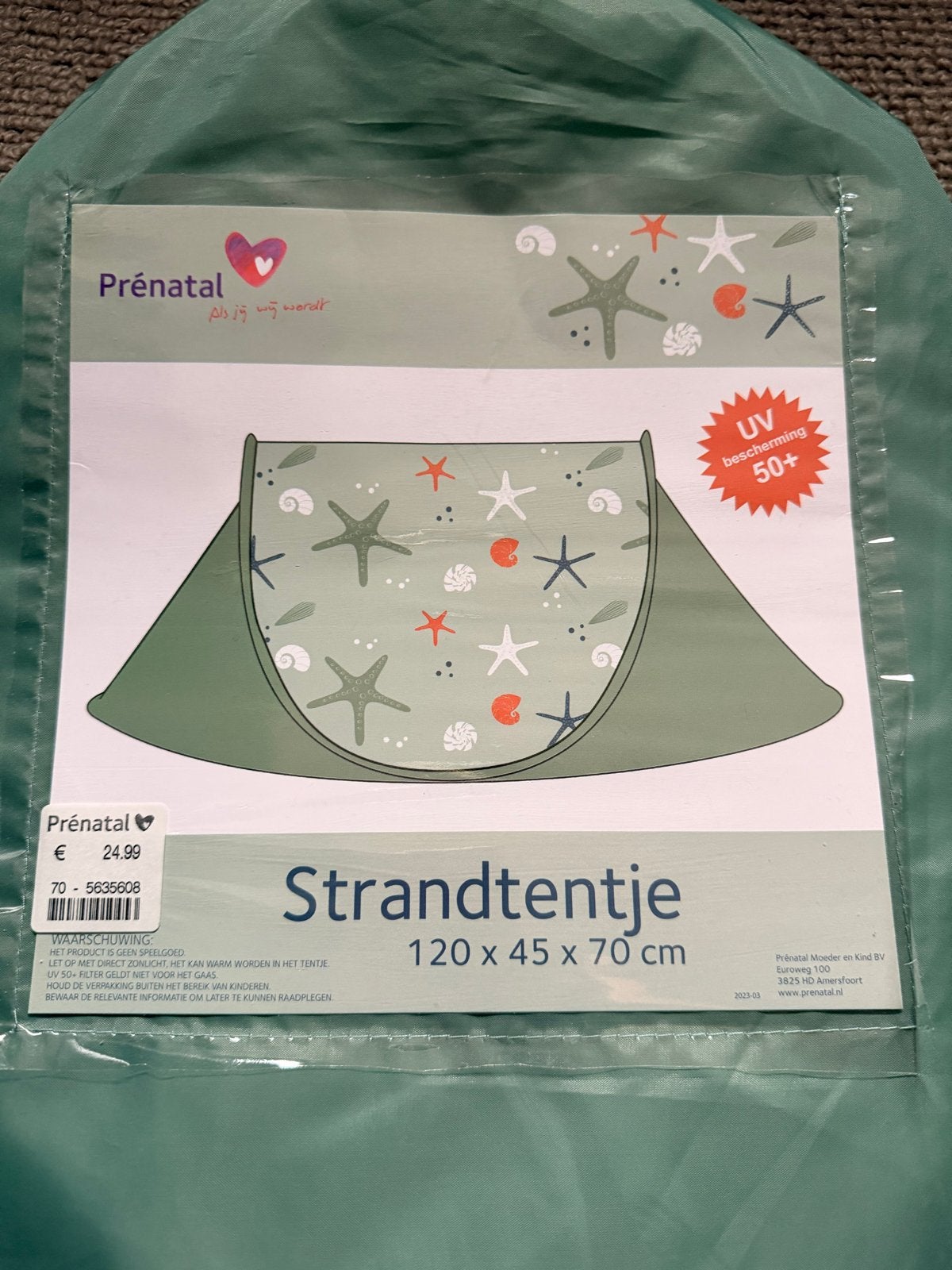 Nieuw Prénatal strandtentje met UV-bescherming 50+, Ophalen, Nieuw