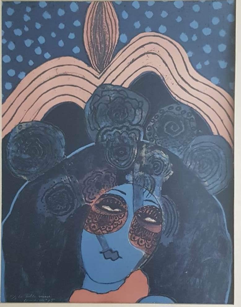 Corneille Beverloo(1922)Lithografie"La Belle Russe"Ges Gen G, Personages en Fantasiefiguren, Met glas, Ophalen of Verzenden, Lithografie