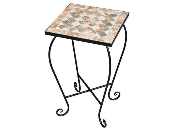 Mooie mozaïek Tafel, Bijzettafel met natuursteen, zwart, Ophalen of Verzenden, Nieuw, Metaal