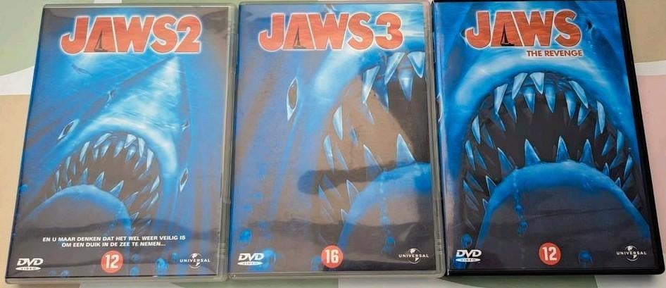 Jaws 2, Jaws 3, Jaws 4 The Revenge DVD set, Cd's en Dvd's, Ophalen, Gebruikt, Vanaf 16 jaar, Boxset