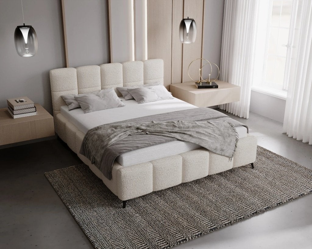 ACTIE Bedframe 160x200 - Stof Beige | Zonder Matras, Stijlvol bedframe geschikt voor iedere slaapkamer!, Verzenden, Beige, 200 cm