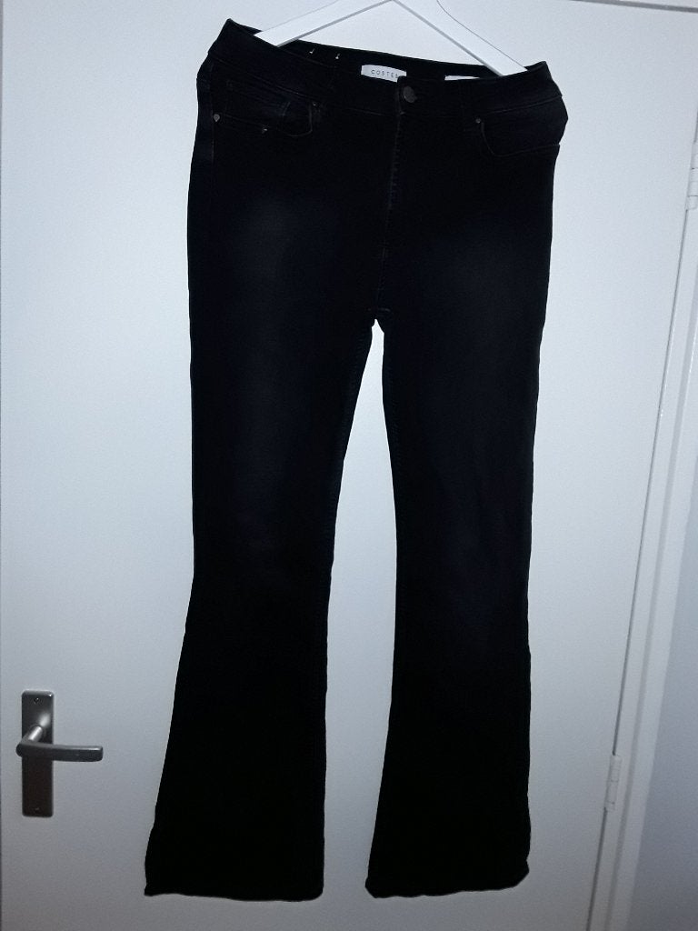 Costes Zwarte Wide Leg Spijkerbroek Jeans Maat W32 L32, Zwart, Ophalen of Verzenden, Zo goed als nieuw, W30 - W32 (confectie 38/40)